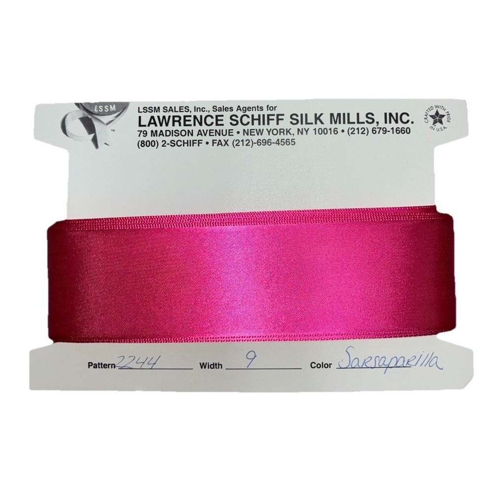 Lawrence Schiff Silk Mills Ribbon Pink Sarsaparilla 1.5" x 5 yd Made In USA